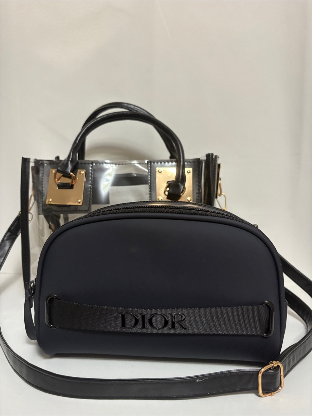Dior Blue Pouch in Clear Women's Handbag